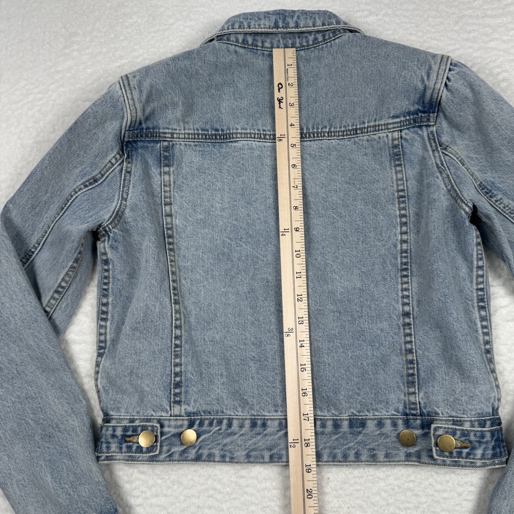 Pomander Place Denim‎ Jean Jacket Blue Size Small Shoulder Pads Retro Trucker - Picture 8 of 11